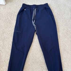Figs Navy Blue High Waisted Jogger Scrub Pants